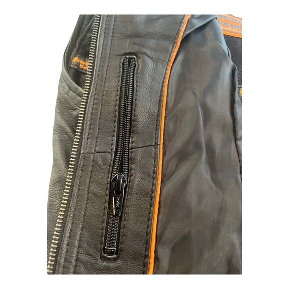 Biker Motorcycle Vest Womens Sz Med Soft Black Leather Zip Side Laces NWT Pocket - Picture 8 of 15